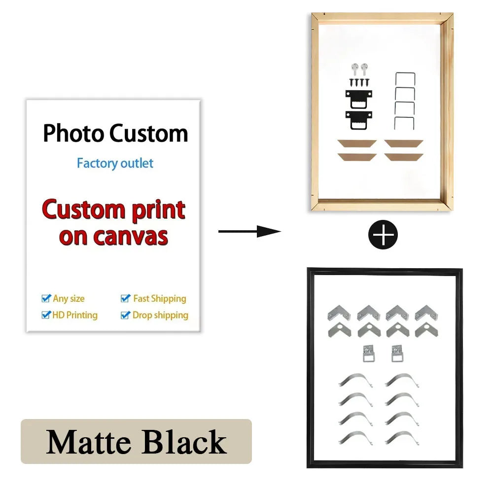 YWDECOR Custom Painting Canvas HD Print Customized Your Picture Personalized Wall Art Poster Photos for Living Room Home Decor