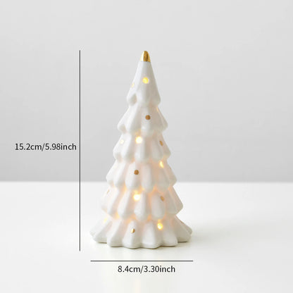Christmas ceramic glowing Christmas tree snowman decorative ornaments Christmas home decoration Thanksgiving Christmas gift