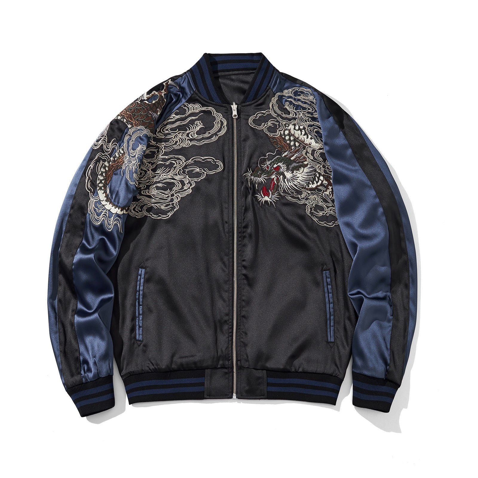 Mens Loose Fit Polyester Embroidered Chinese Style Jacket
