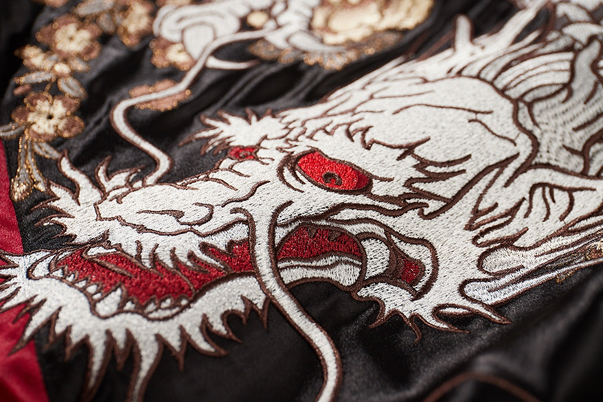 Mens Loose Fit Polyester Embroidered Chinese Style Jacket