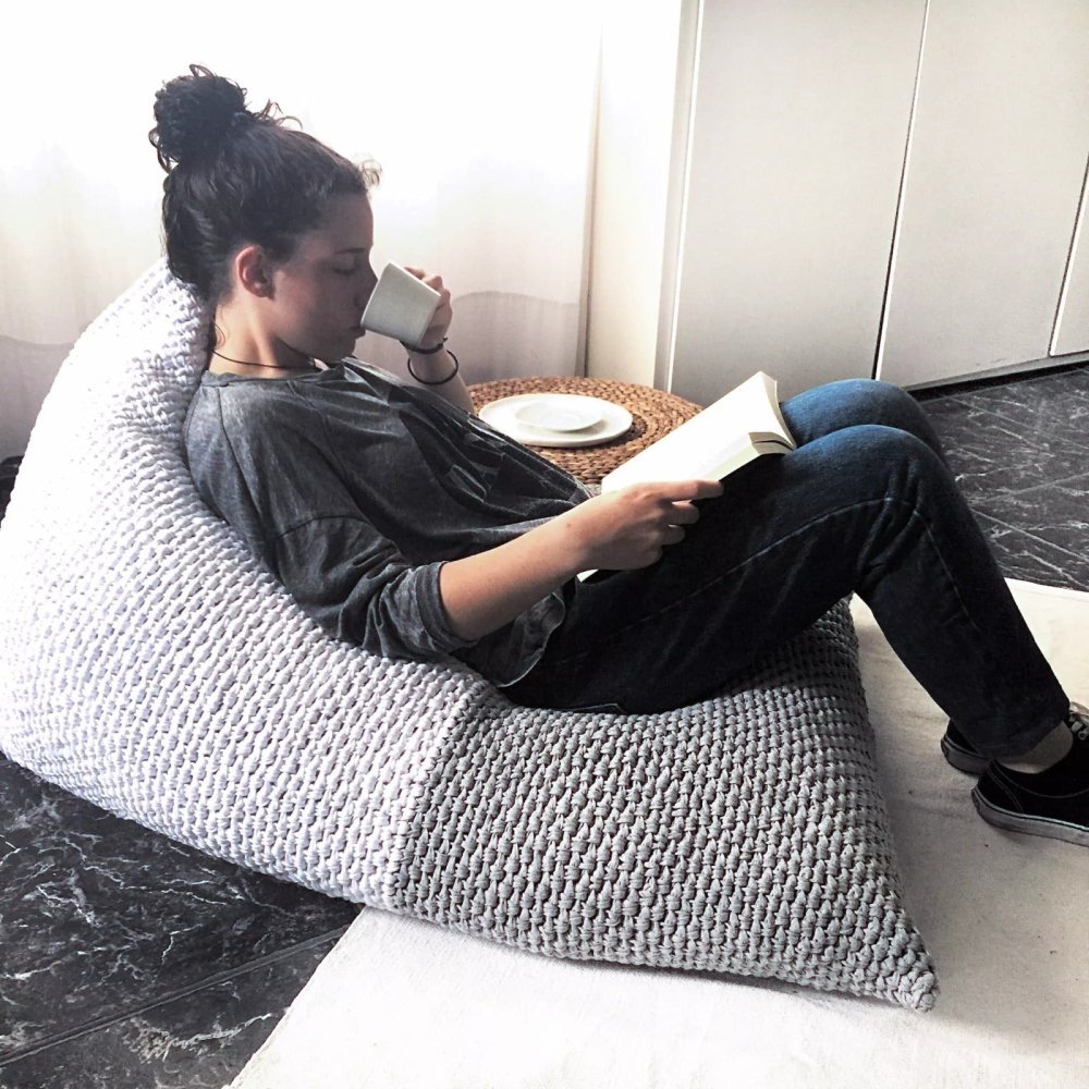Adult Knitted Bean Bag Chair | Custom Colors