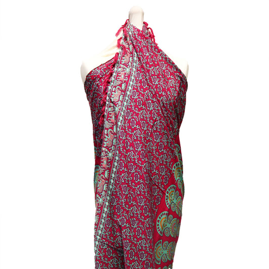 Teal Purple Mandela Sarong