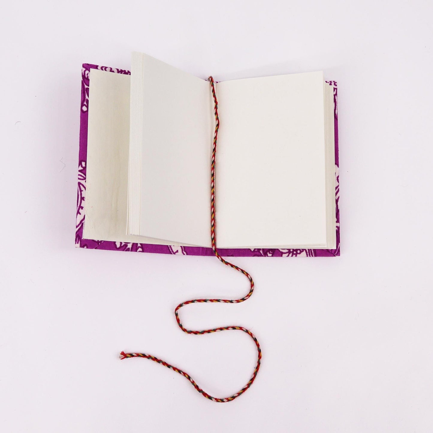 4x Floral Print Cotton Bound Notebooks 7x10cm - Assorted