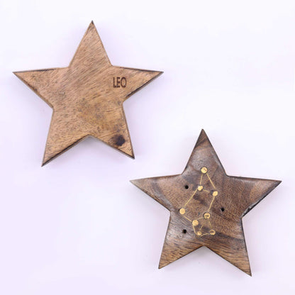 Engraved and Brass Zodiac Sign Incense Burners - Star