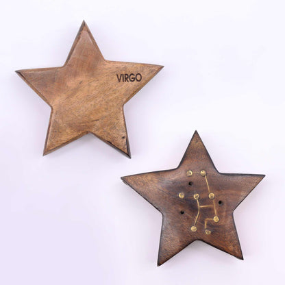 Engraved and Brass Zodiac Sign Incense Burners - Star