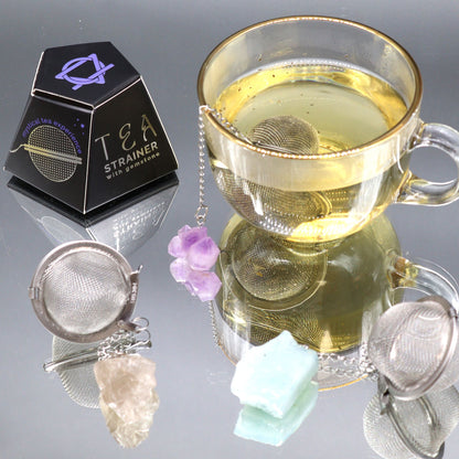 Raw Crystal Gemstone Tea Strainer - Black Obsidian