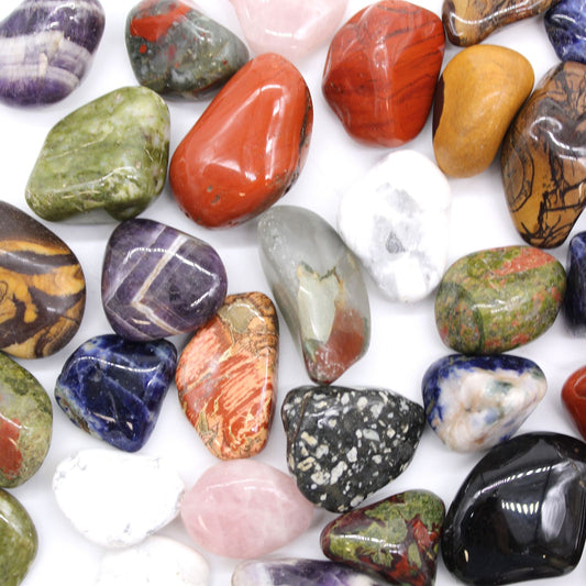 Bag of 12 Medium African Tumble Stones - Jasper - Red
