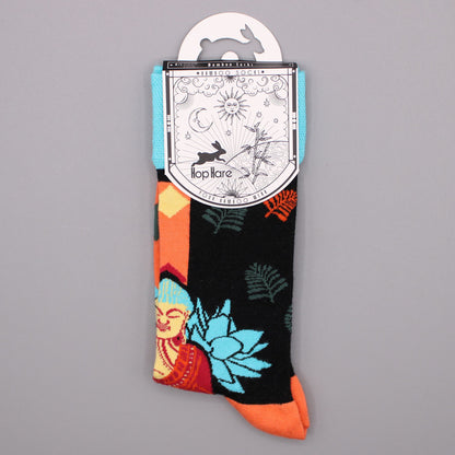 Hop Hare Bamboo Socks (41-46) - Blue Buddha & Lotus 