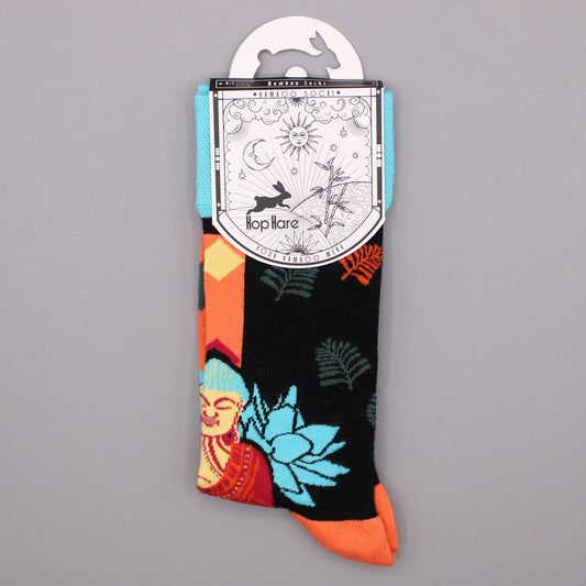 Hop Hare Bamboo Socks (41-46) - Blue Buddha & Lotus 