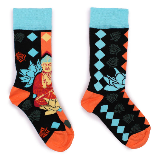 Hop Hare Bamboo Socks (41-46) - Blue Buddha & Lotus 