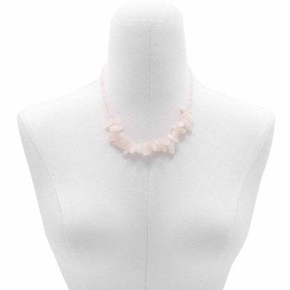 Longstone Gem Necklace - Rose Quartz