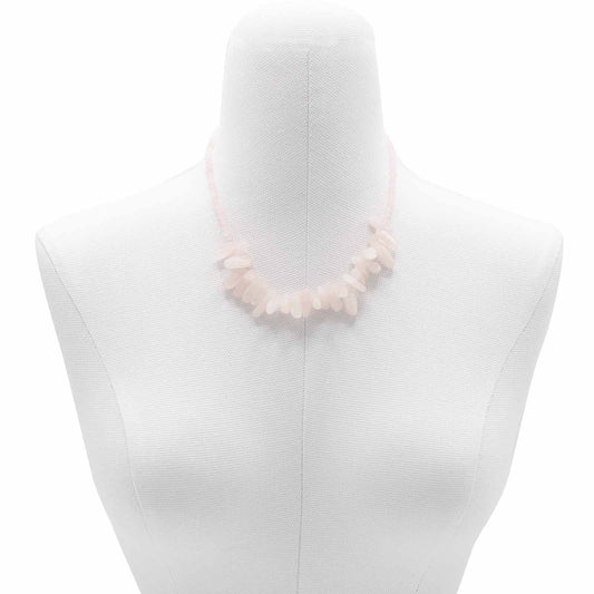Longstone Gem Necklace - Rose Quartz