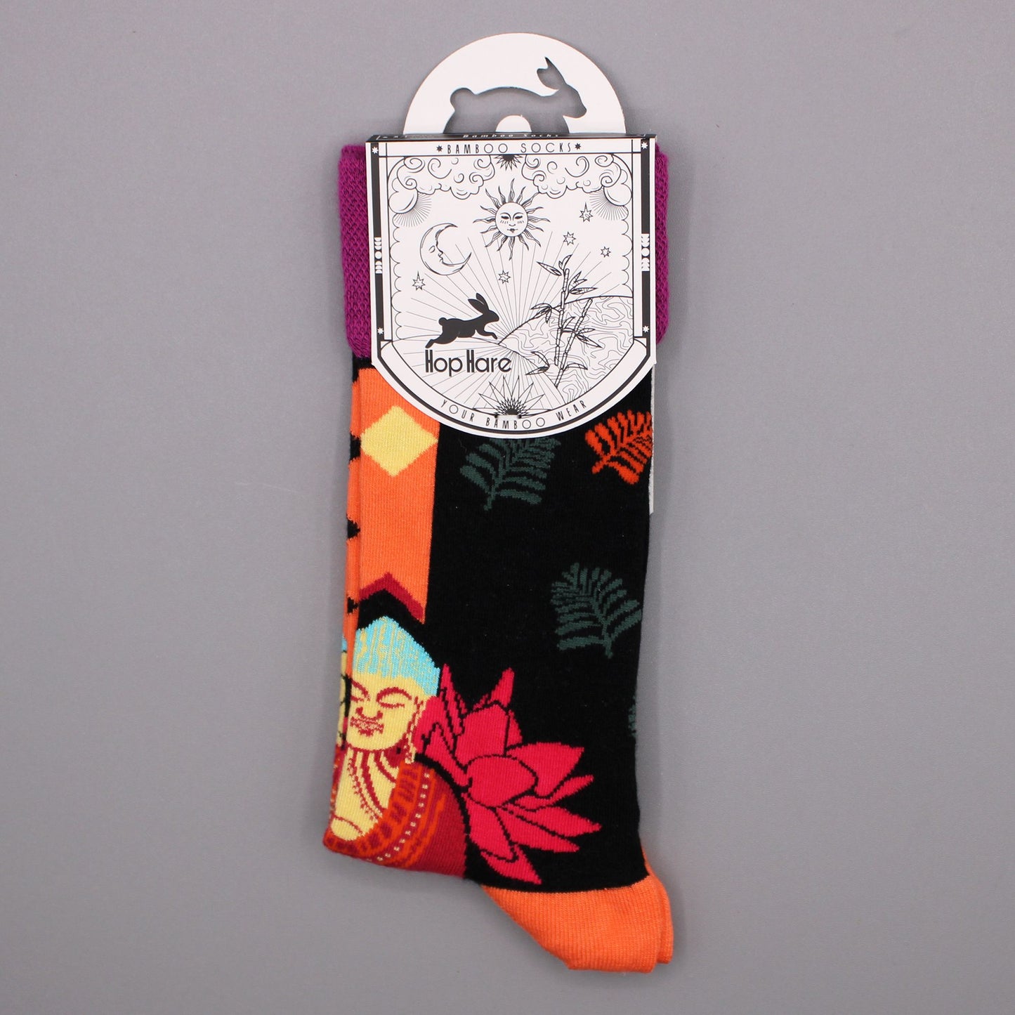 Hop Hare Bamboo Socks (41-46) - Pink Buddha & Lotus 