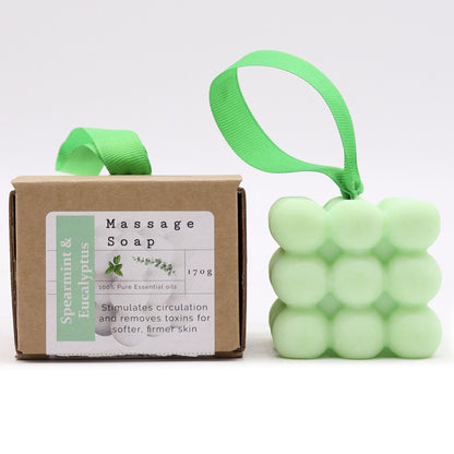 Boxed Single Massage Soaps - Spearmint & Eucalyptus