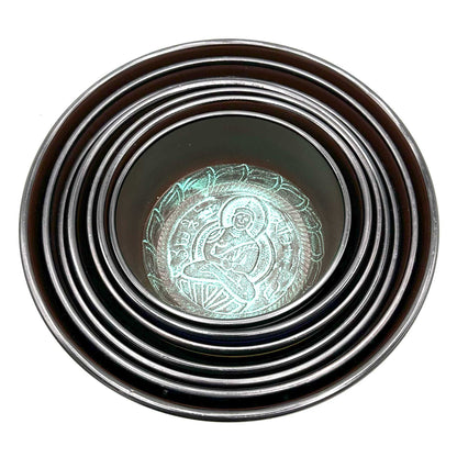 Large Chakra Set of Seven Singing Bowls (19.5-35cm)