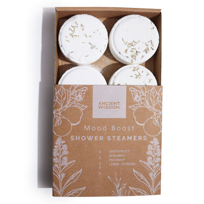 Zen Shower Steamers - Therapy Wellness Quartet - Mood Boost (White)