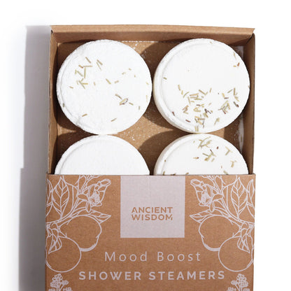 Zen Shower Steamers - Therapy Wellness Quartet - Mood Boost (White)