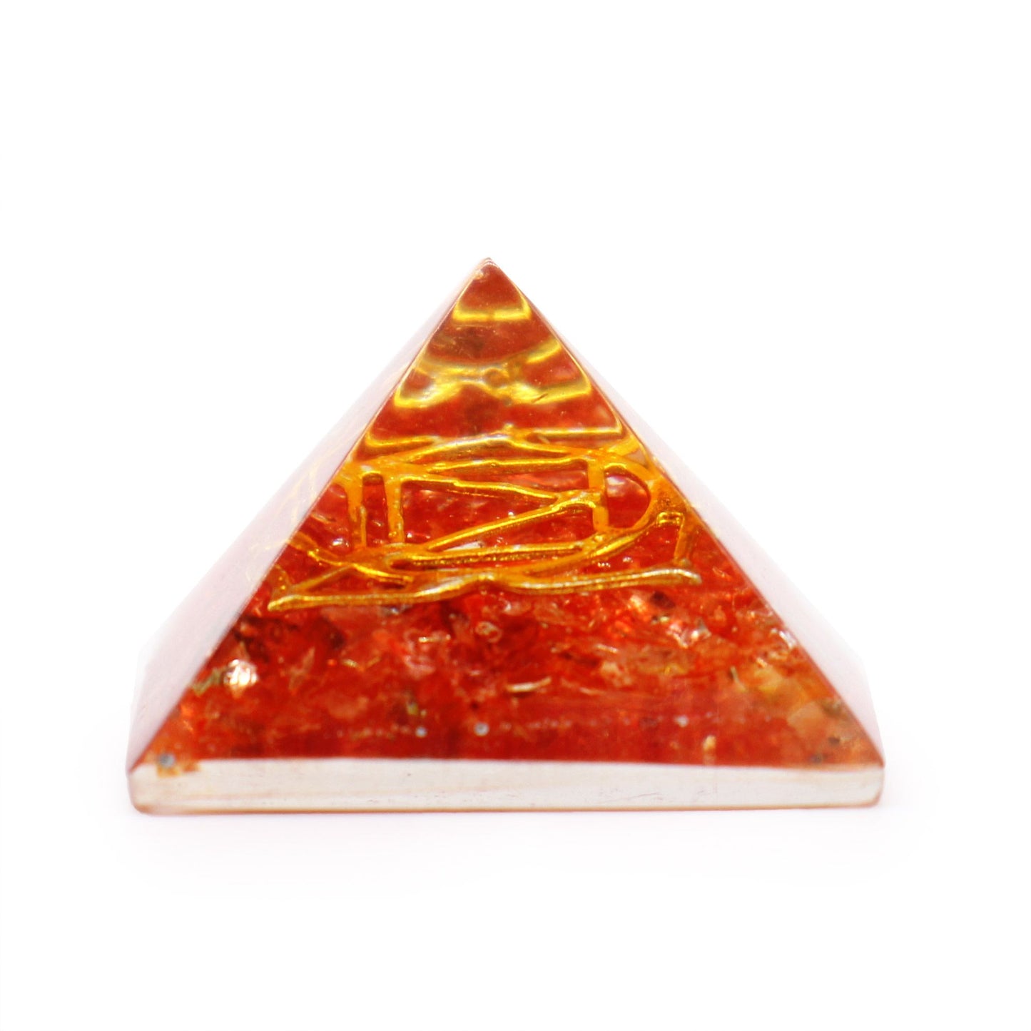 Sm Orgonite Pyramid 25mm Gemchips and Copper