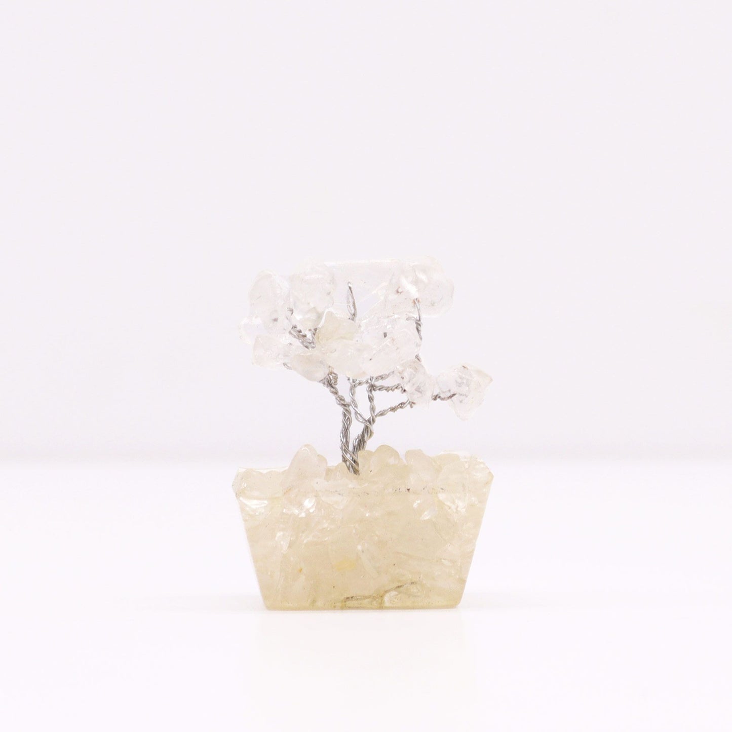 Mini Gemstone Trees On Orgonite Base - Rock Quartz (15 stones)