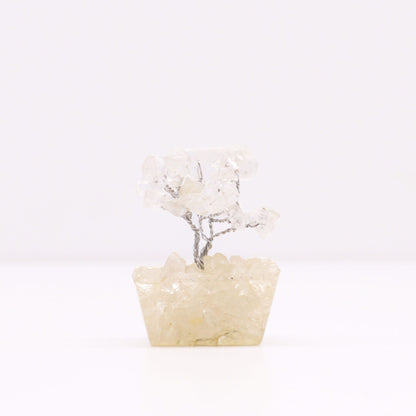 Mini Gemstone Trees On Orgonite Base - Rock Quartz (15 stones)