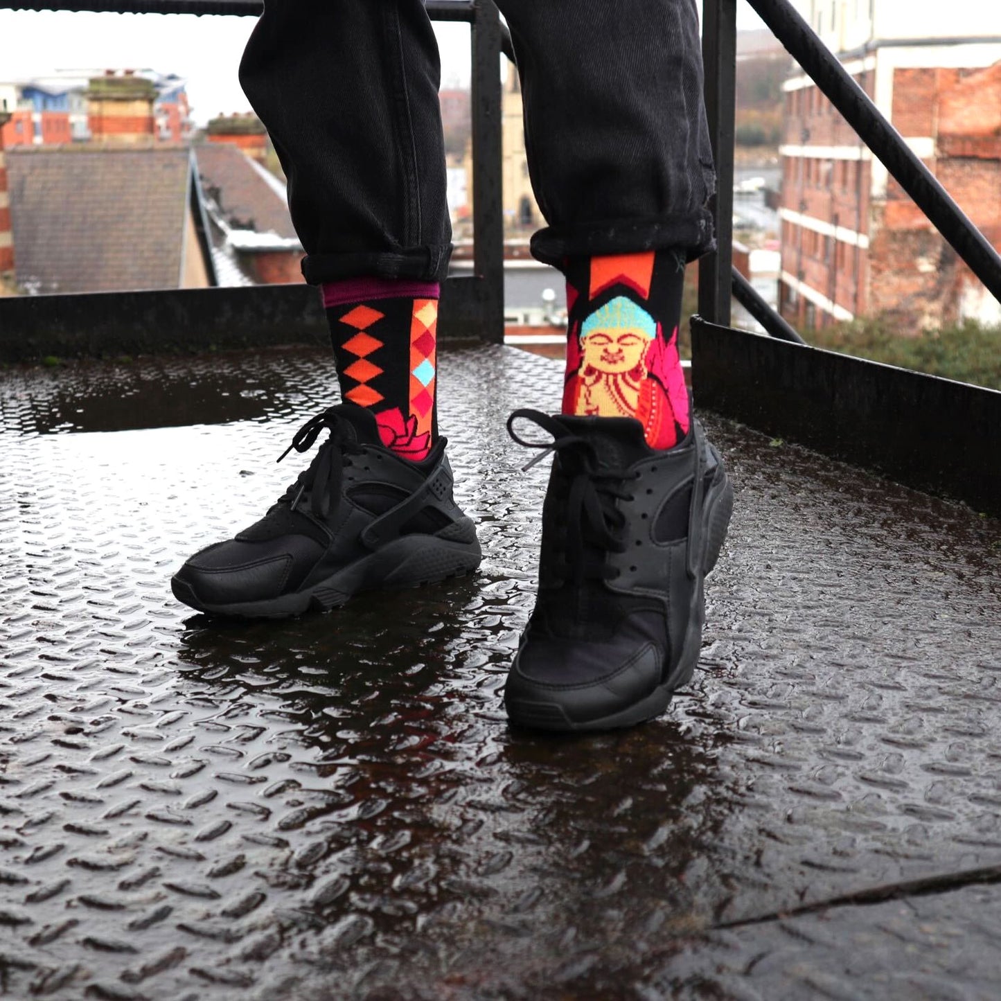 Hop Hare Bamboo Socks (41-46) - Pink Buddha & Lotus 