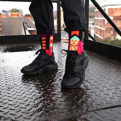 Hop Hare Bamboo Socks (41-46) - Pink Buddha & Lotus 