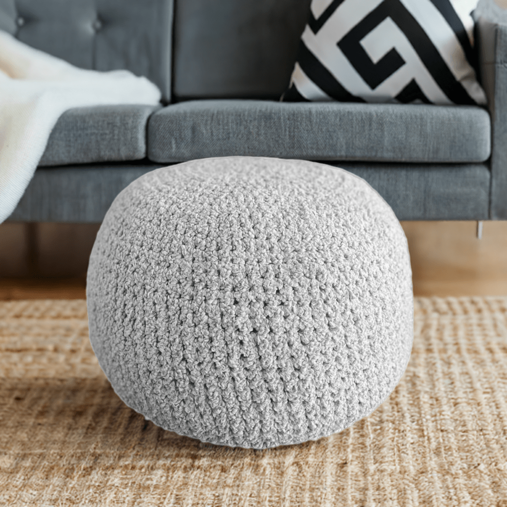 Boucle Knitted Pouffes | More Colors
