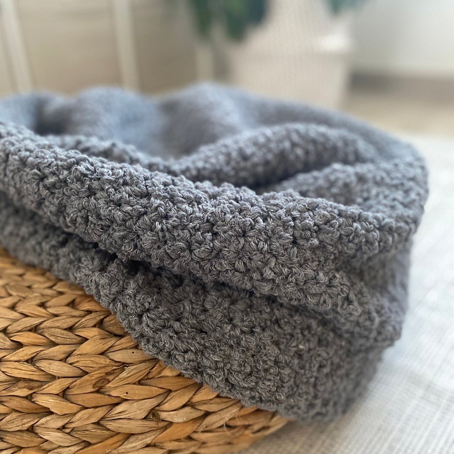 Bouclé Ottoman Pouf Cover