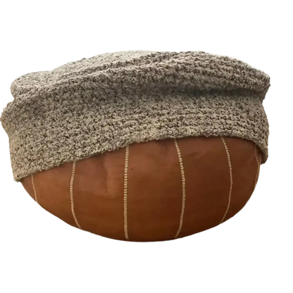 Boucle Ottoman Slipcovers | Round Pouffe Stool Cover