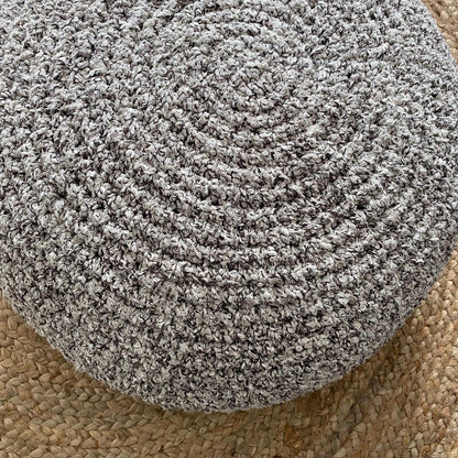 Boucle Pouf Ottoman | Beige and Brown