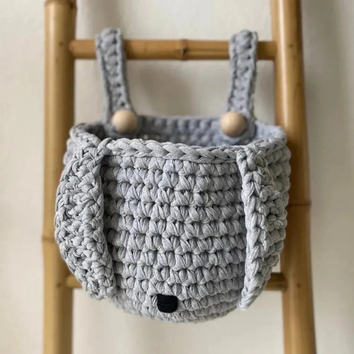 Bunny Baskets | Light Gray Hanging Storage for Cribs