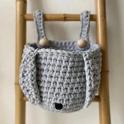 Bunny Baskets | Light Gray Hanging Storage for Cribs