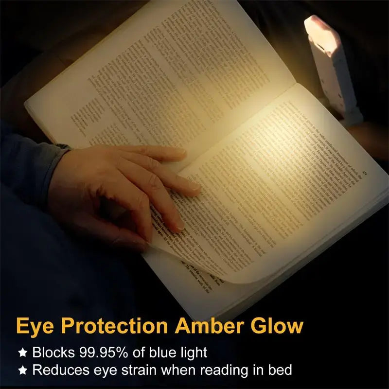LED USB Rechargeable Book Light – Eye Protection, Adjustable Brightness, Portable Clip-On Reading Lamp