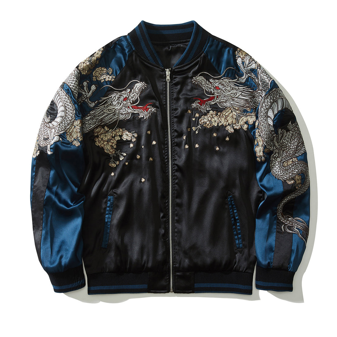 Mens Loose Fit Polyester Embroidered Chinese Style Jacket