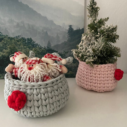 Crochet Basket Rudolph Reindeer | Sage Green