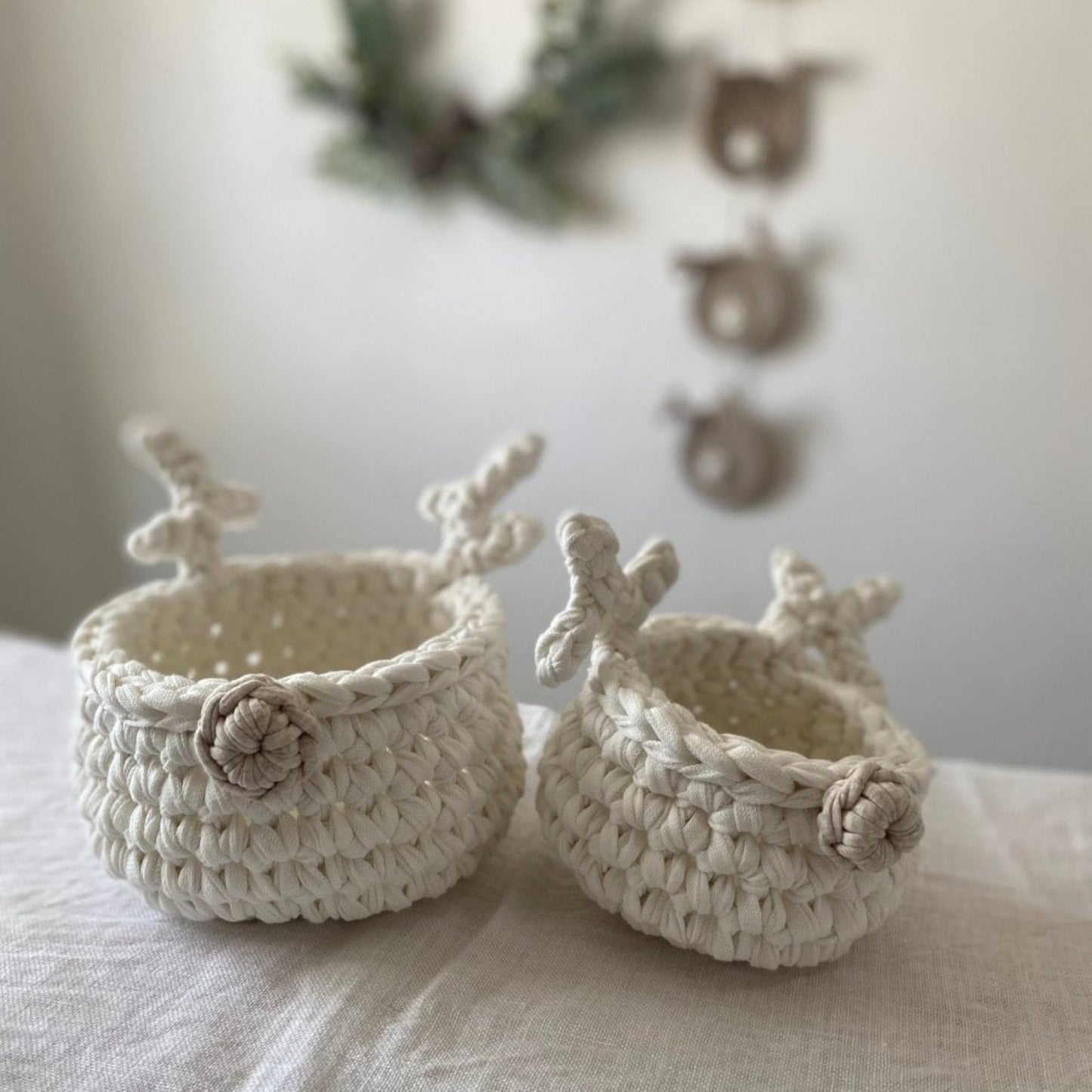 Crochet Basket Rudolph Reindeer
