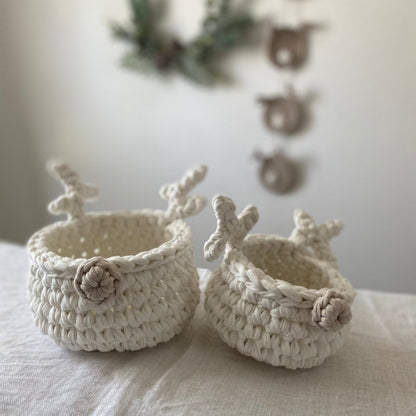 Crochet Basket Rudolph Reindeer