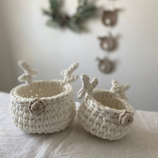 Crochet Basket Rudolph Reindeer