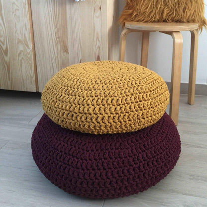 Crochet Floor Pillow Seats | Modern Seating Poufs