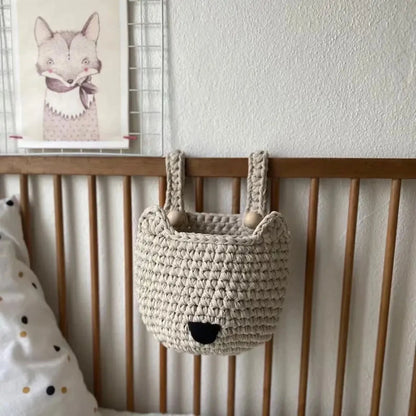 Crochet Fox Baskets | Light Beige Crib Storage