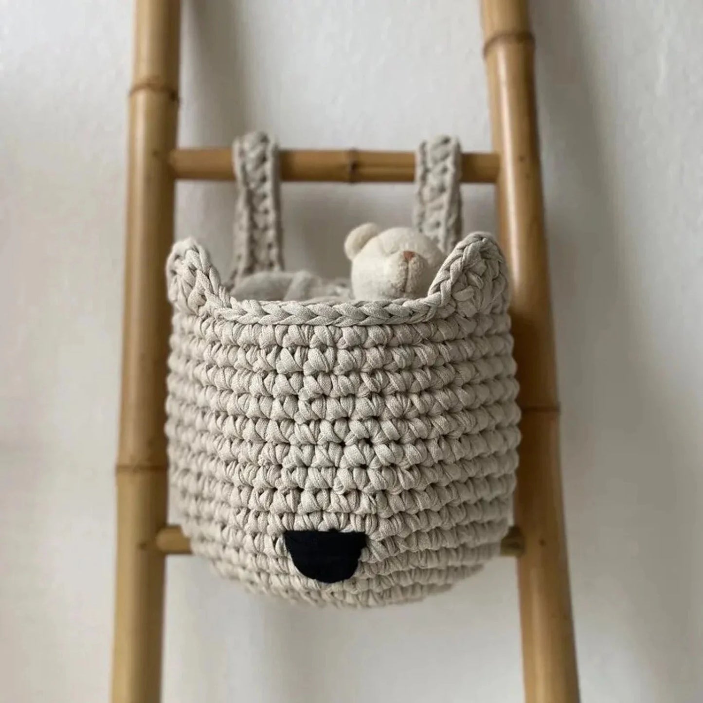 Crochet Fox Baskets | Light Beige Crib Storage