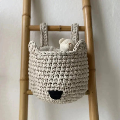 Crochet Fox Baskets | Light Beige Crib Storage