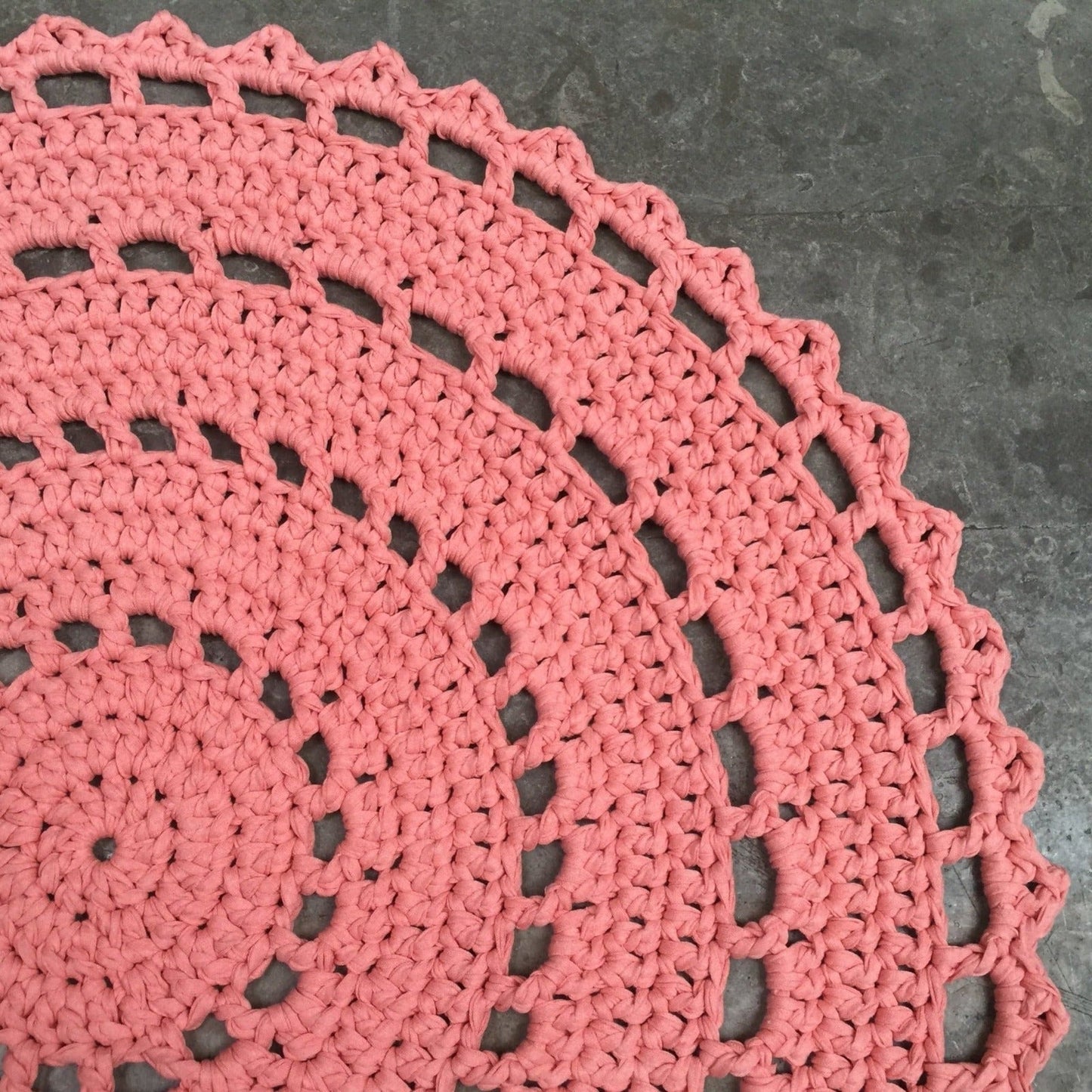 Crochet Round Doily Rug, Mandala Floor Mat