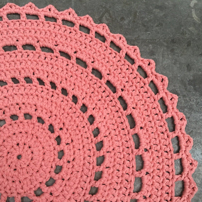 Crochet Round Doily Rug, Mandala Floor Mat