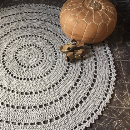 Crochet Round Doily Rug, Mandala Floor Mat