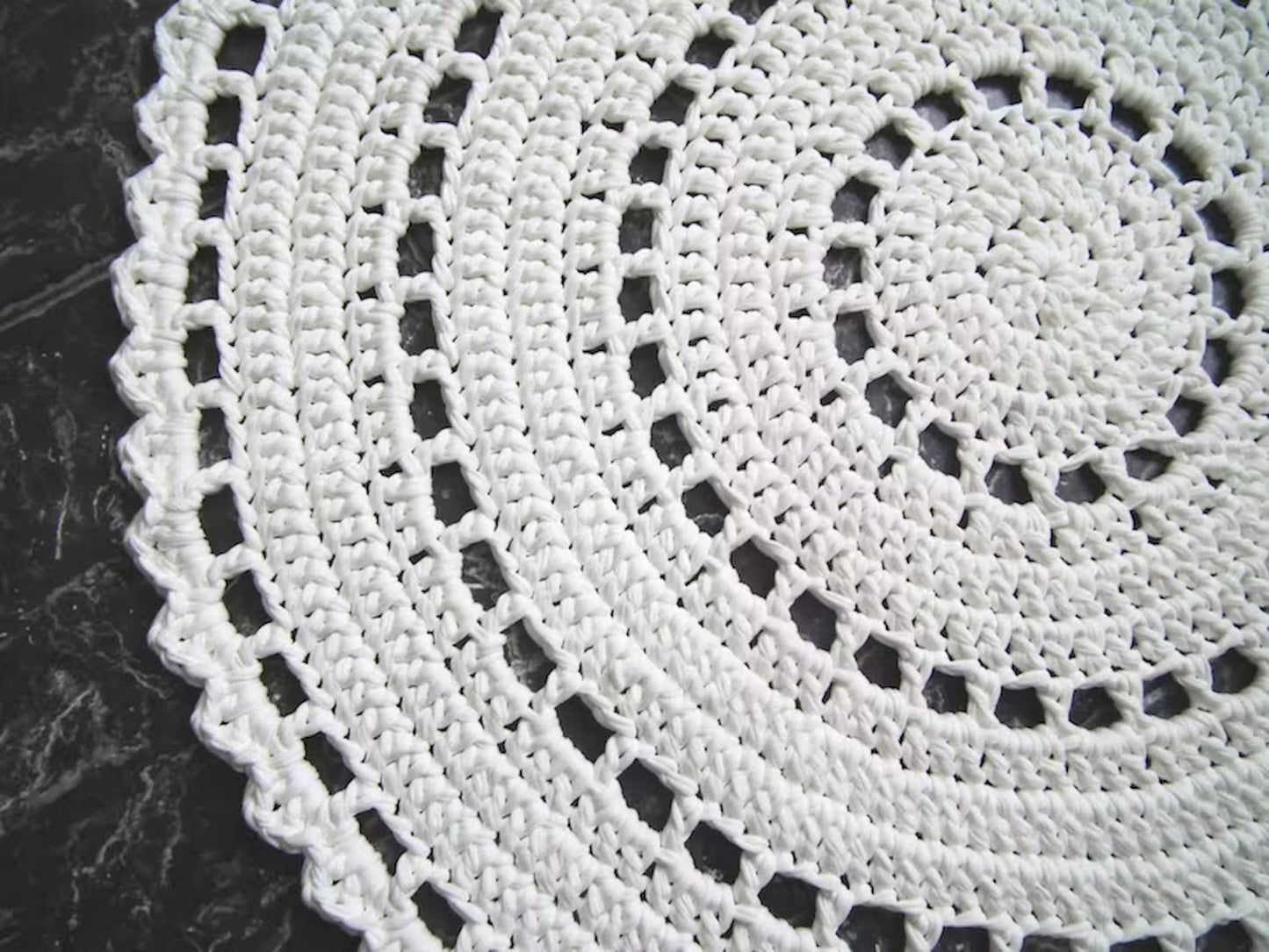 Crochet Round Doily Rug, Mandala Floor Mat