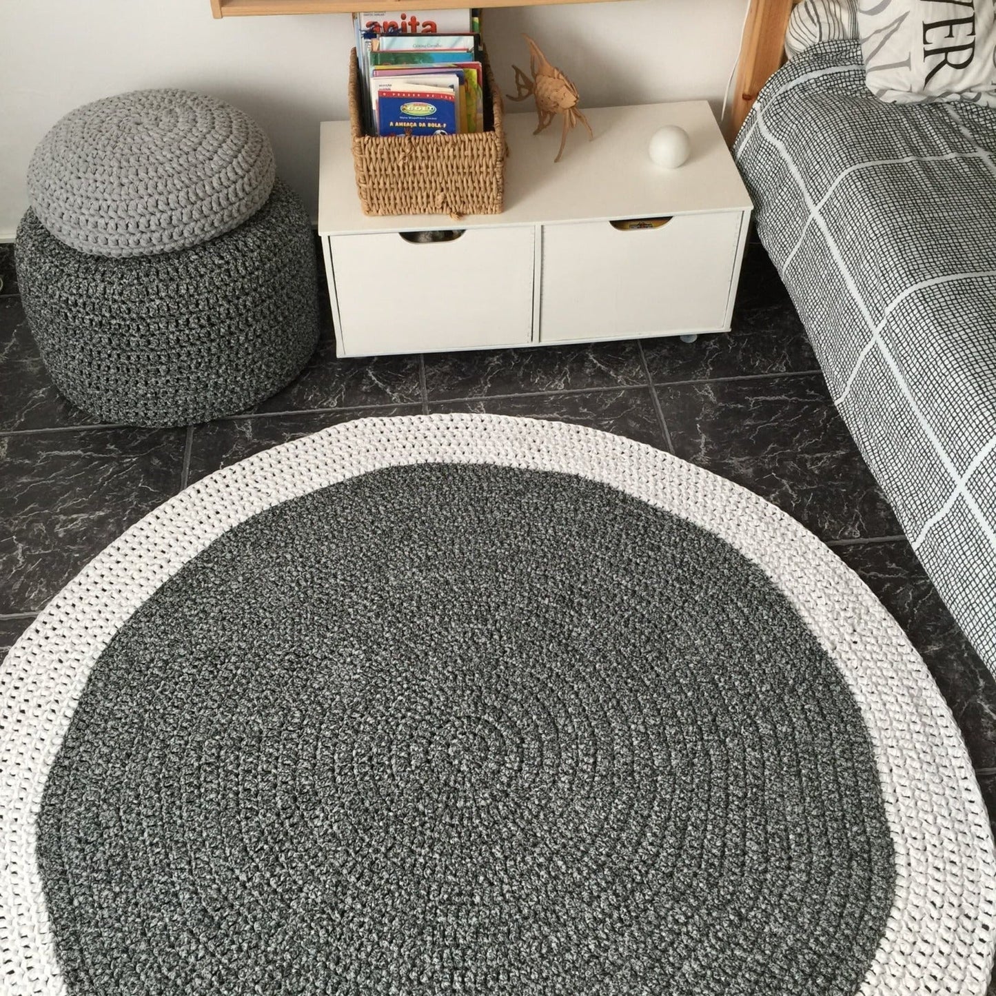 Crochet Round Rug, Soft Floor Mat