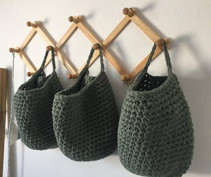 Crochet Storage Bags, Modern Hanging Baskets, Home Organizer