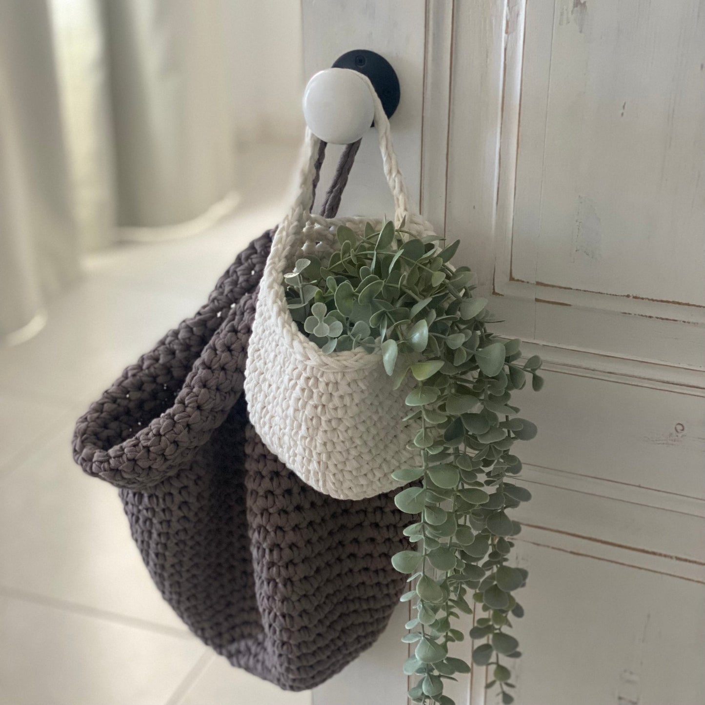 Crochet Storage Bags, Modern Hanging Baskets, Home Organizer