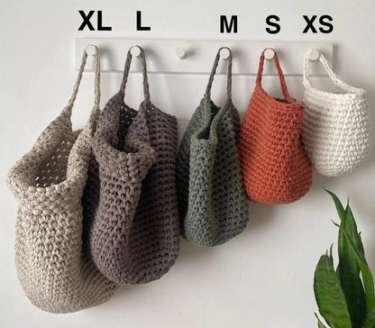 Crochet Storage Bags, Modern Hanging Baskets, Home Organizer